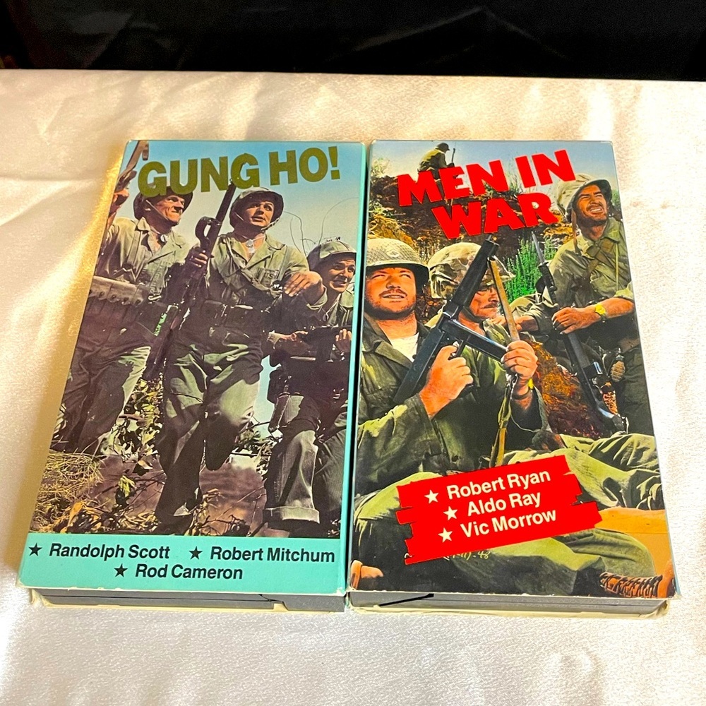 VTG Video Treasures VHS - ‘Gung Ho!’ (1944) and ‘Men In War’ (1957) B&W films